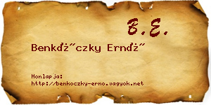 Benkóczky Ernő névjegykártya