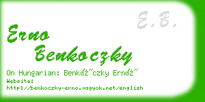 erno benkoczky business card